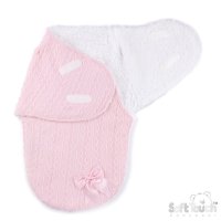 SW188-P: Pink Cable Swaddle Wrap w/Bow